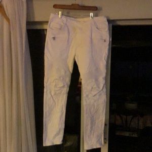 Awesome BALMAIN white sexy mens biker jeans with ribbed accents 38 waist slim.